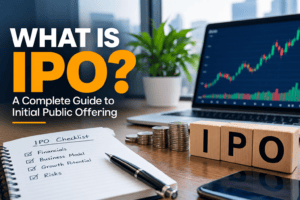 Illustration explaining what an IPO is and how an Initial Public Offering works